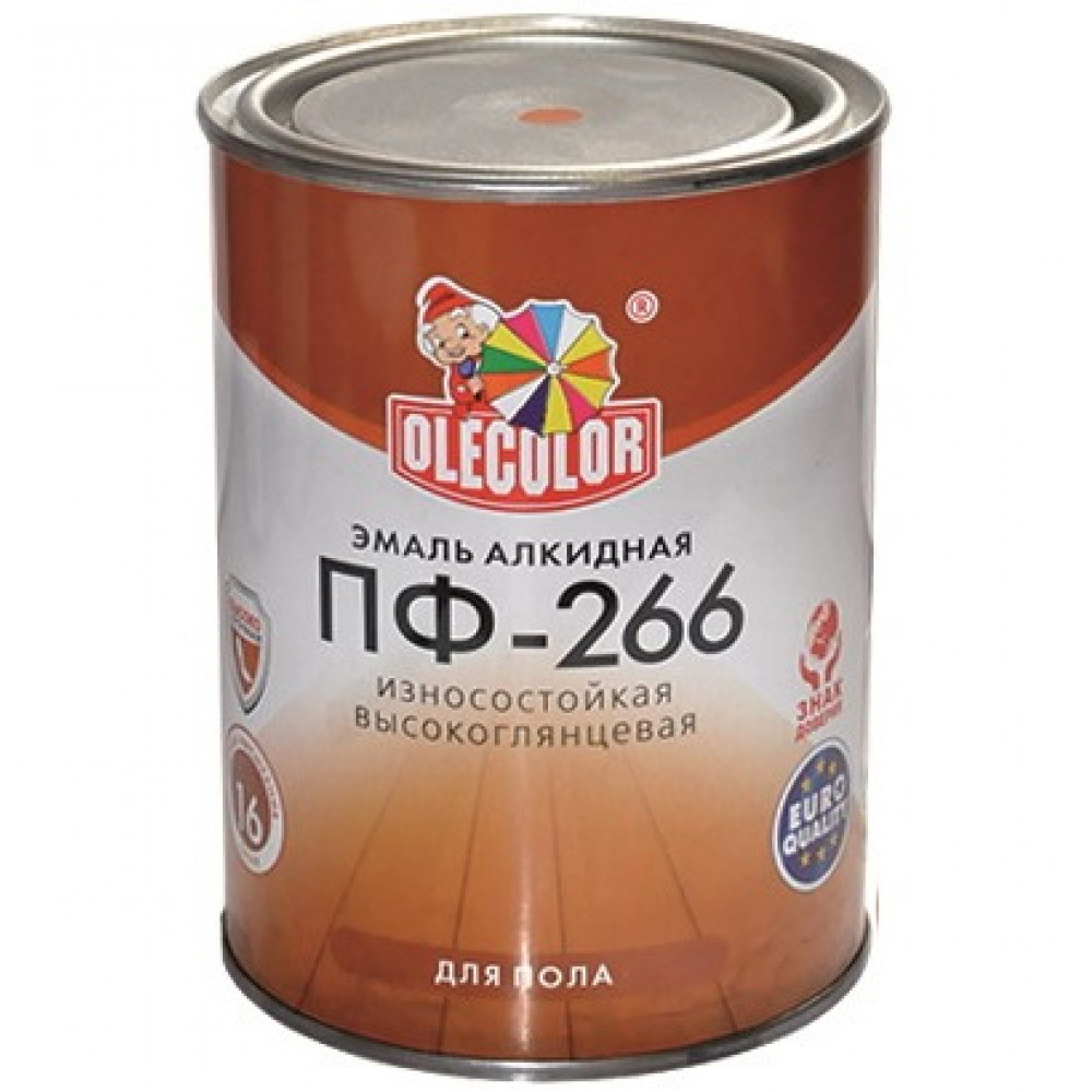 Эмаль ПФ-266 желто-коричневая 0,9кг "OLECOLOR"