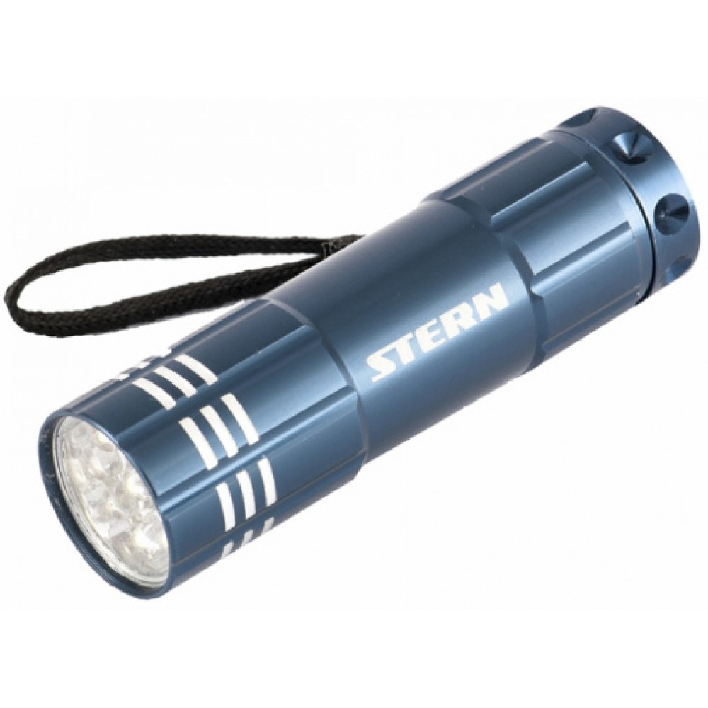 Фонарь бытовой алюминиевый, синий, 9LED, 3хААА// Stern