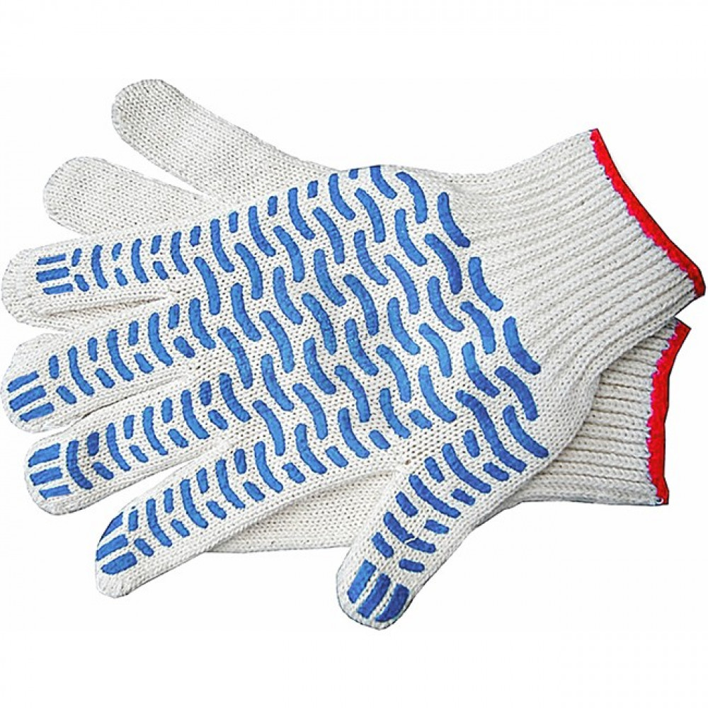 Перчатки х/б ПВХ волна 10кл. 50гр. (24размер)