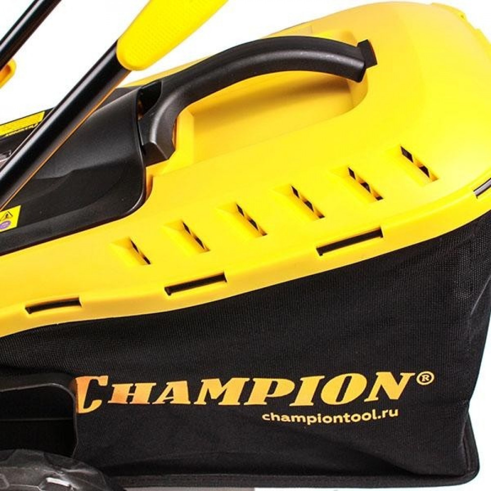 Газонокосилка эл. CHAMPION EM3815 (1,6 кВт пласт+ткань травосб. 45л шир.380мм выс.20-70мм, 11,5кг)