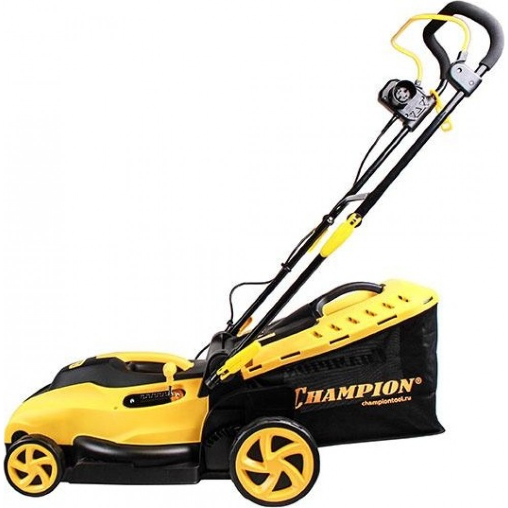 Газонокосилка эл. CHAMPION EM3815 (1,6 кВт пласт+ткань травосб. 45л шир.380мм выс.20-70мм, 11,5кг)