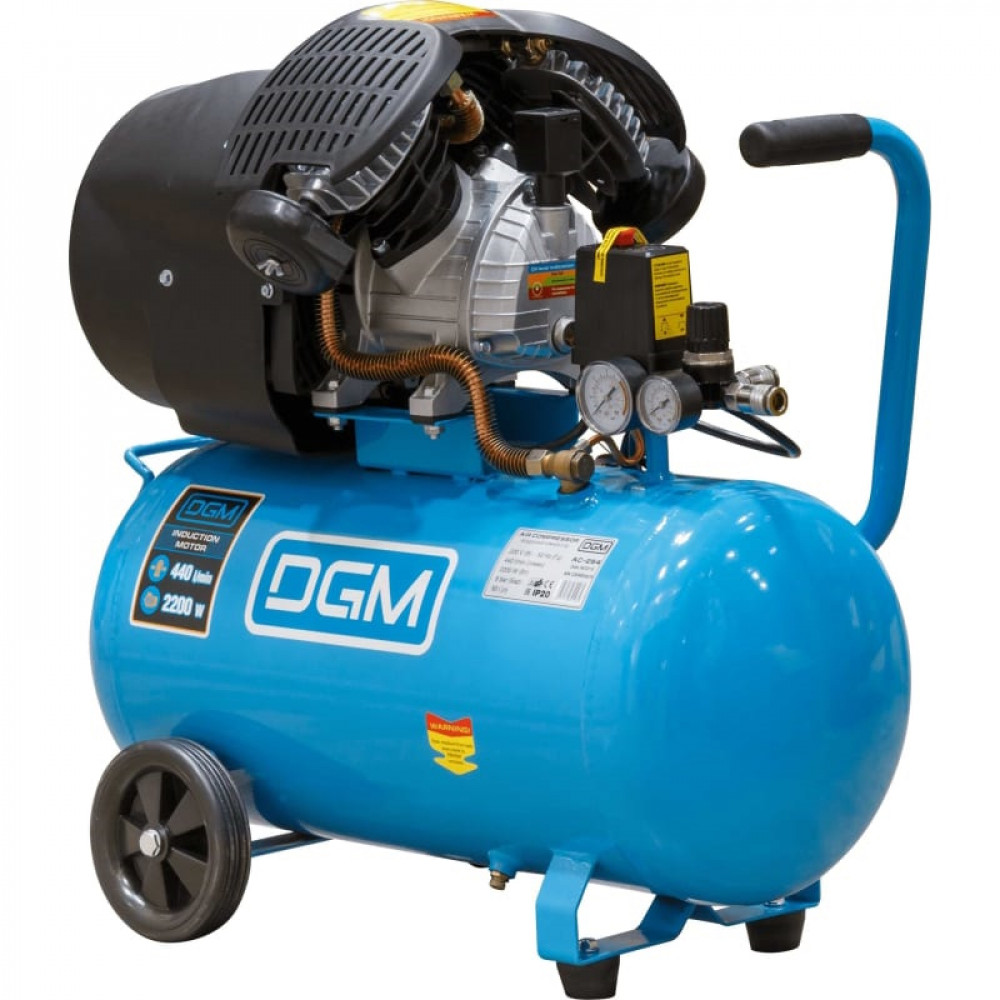 Компрессор DGM AC-254 (440 л/мин, 8 атм, коаксиальный, масляный, ресив. 50 л, 220 В, 2.20 кВт) (AC-2