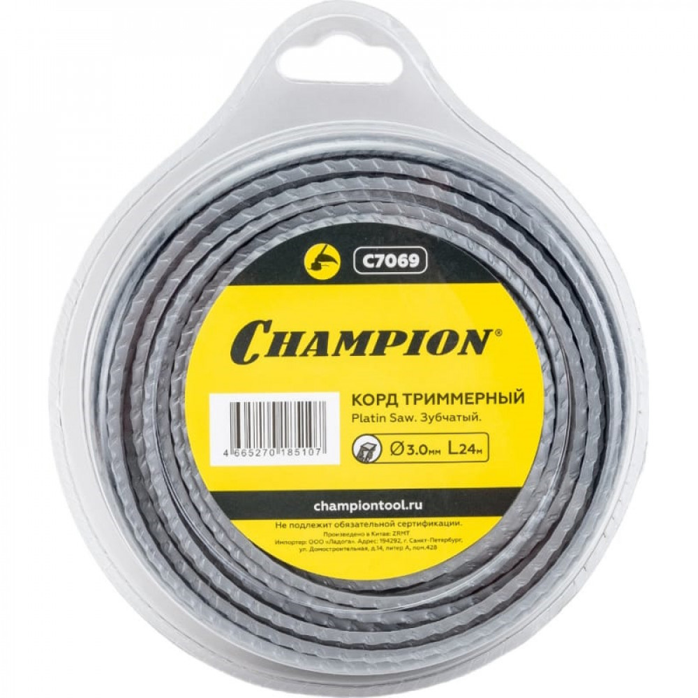 Леска для триммеров Platin Saw (3,0 мм; 24м; зубчатый) CHAMPION C7069