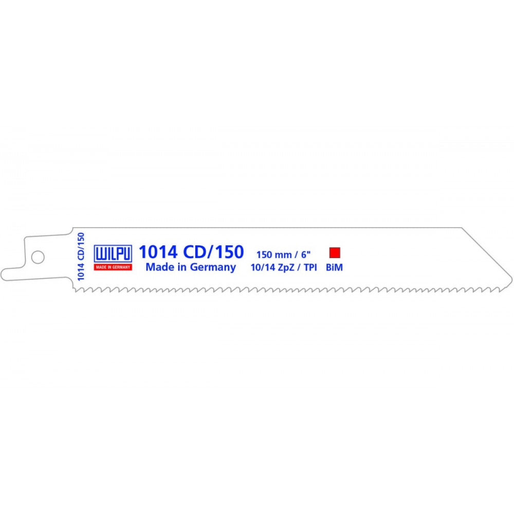 Полотно универсальное 1014 CD/150 Bi-metall (1 шт; 150х19х1.27 мм; 130 мм; 10/14 TPI) WILPU