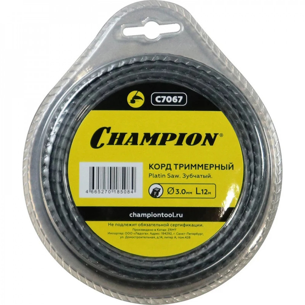Корд трим.CHAMPION Platin Saw 3.0мм*12м (зубчатый)