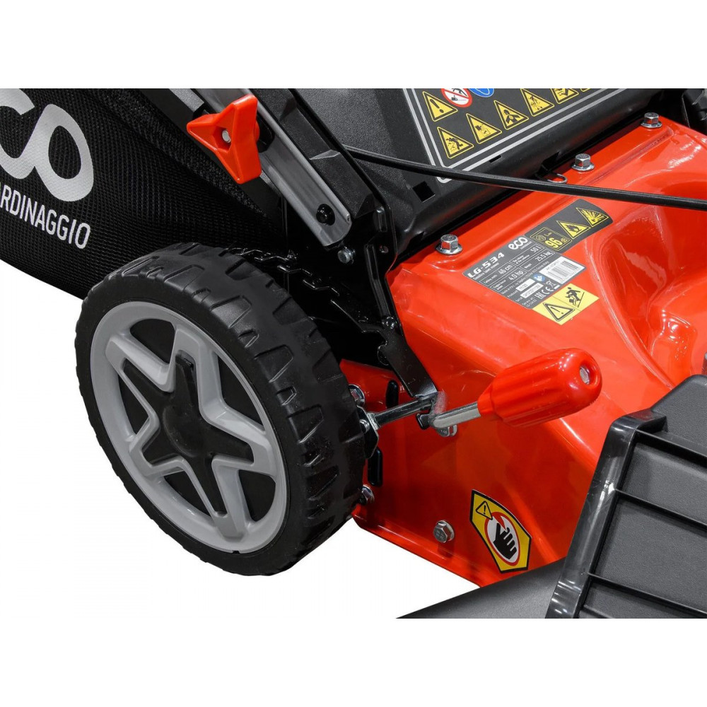 Газонокосилка бензиновая ECO LG-534 (4.0 л.с., шир. 46 см, ручной привод, мульчир., стальн.корпус