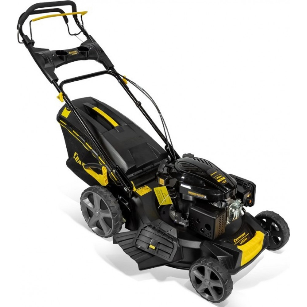 Газонокосилка CHAMPION LM5344 (PRO 4,4кВт привод 525мм 65л 25-75мм 1рычаг/6, 38кг 4в1)