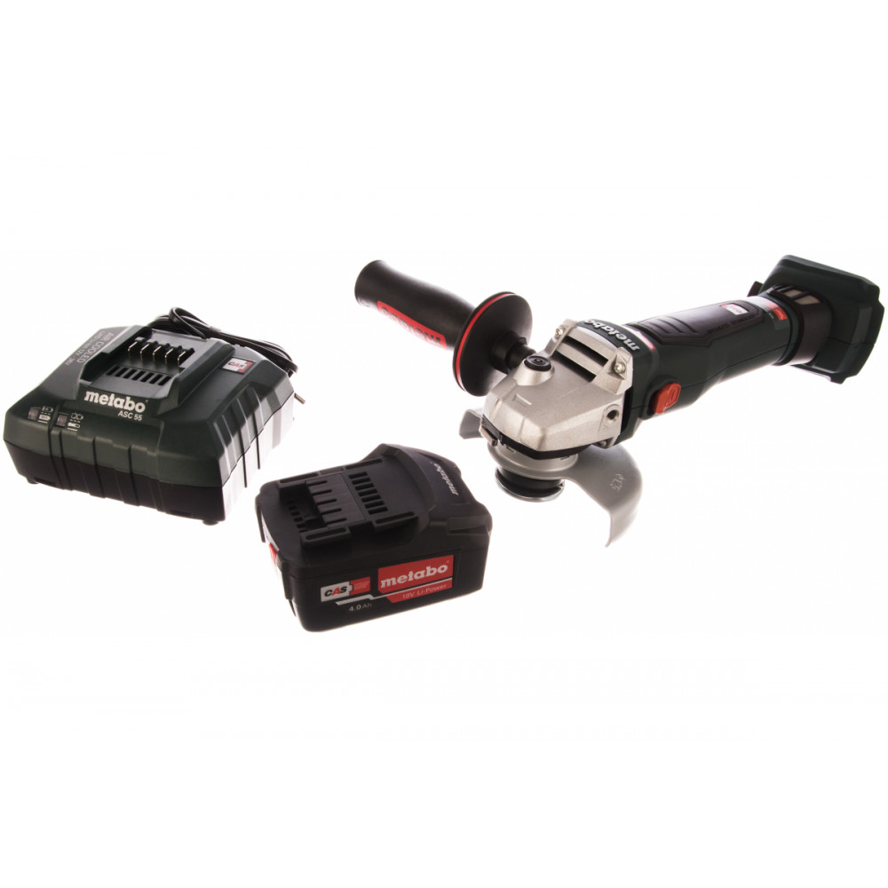 УШМ аккумул.Metabo WB 18 LTX BL 125 Quick + аккумулятор 4,0 Ач + зарядное устройство ASC 55 (T03360)